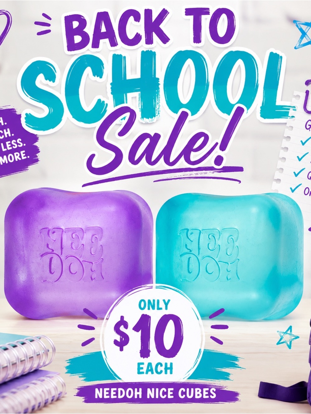 Nice Cubes Sensory Toy - Purple and Teal